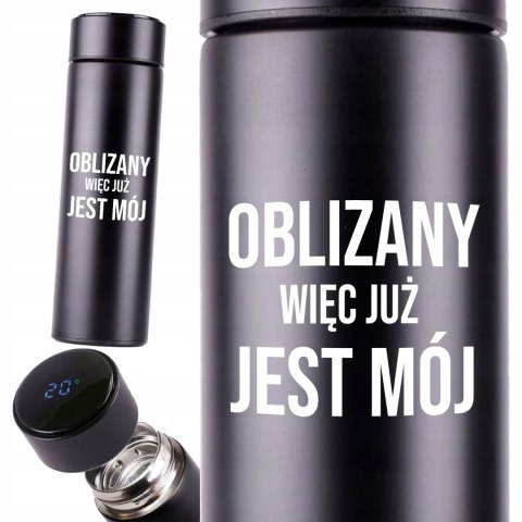 KUBEK TERMICZNY TERMOS LED Z NADRUKIEM PREZENT śmieszny 01