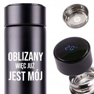 KUBEK TERMICZNY TERMOS LED Z NADRUKIEM PREZENT śmieszny 01