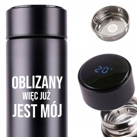 KUBEK TERMICZNY TERMOS LED Z NADRUKIEM PREZENT śmieszny 01
