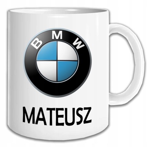 PERSONALIZOWANY ZESTAW DLA FANA MOTORYZACJI PODUSZKA I KUBEK BMW + IMIĘ
