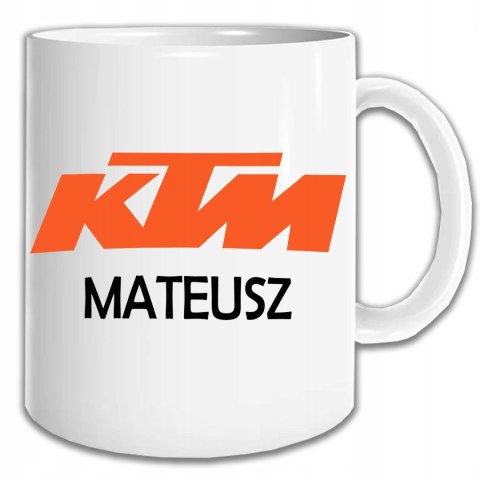 PERSONALIZOWANY ZESTAW DLA FANA MOTORYZACJI PODUSZKA I KUBEK KTM + IMIĘ