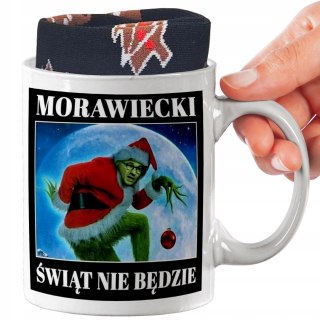 ŚWIĄTECZNY KUBEK I SKARPETKI ZESTAW NA PREZENT WZÓR DmP-morawiecki 08