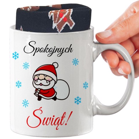ŚWIĄTECZNY KUBEK I SKARPETKI ZESTAW NA PREZENT WZÓR DmP-swiateczne 03