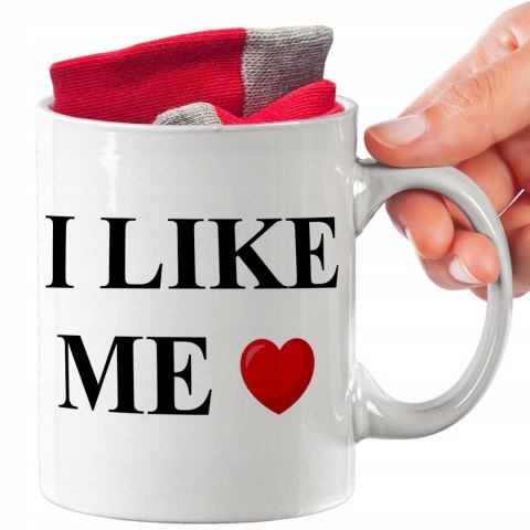 ŚWIĄTECZNY KUBEK I SKARPETKI ZESTAW NA PREZENT WZÓR I LIKE ME