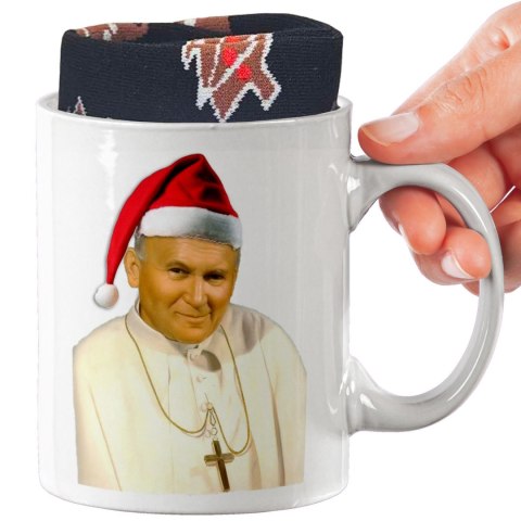 ŚWIĄTECZNY KUBEK I SKARPETKI ZESTAW NA PREZENT WZÓR IMP-PAPAJ 09