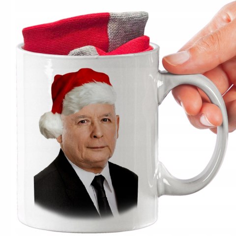 ŚWIĄTECZNY KUBEK I SKARPETKI ZESTAW NA PREZENT WZÓR IMP-POLITYCY 01
