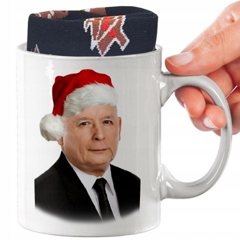 ŚWIĄTECZNY KUBEK I SKARPETKI ZESTAW NA PREZENT WZÓR IMP-POLITYCY 01