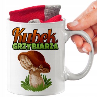 ŚWIĄTECZNY KUBEK I SKARPETKI ZESTAW NA PREZENT WZÓR PDM DLA GRZYBIARZA 02