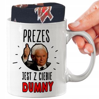 ŚWIĄTECZNY KUBEK I SKARPETKI ZESTAW NA PREZENT WZÓR PDM PREZES 01