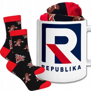 ŚWIĄTECZNY KUBEK I SKARPETKI ZESTAW NA PREZENT WZÓR REPUBLICA