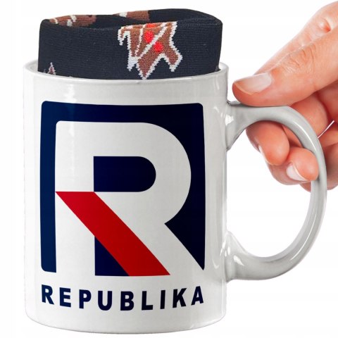ŚWIĄTECZNY KUBEK I SKARPETKI ZESTAW NA PREZENT WZÓR REPUBLICA