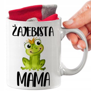 ŚWIĄTECZNY KUBEK I SKARPETKI ZESTAW NA PREZENT WZÓR ŻAJEBISTA MAMA