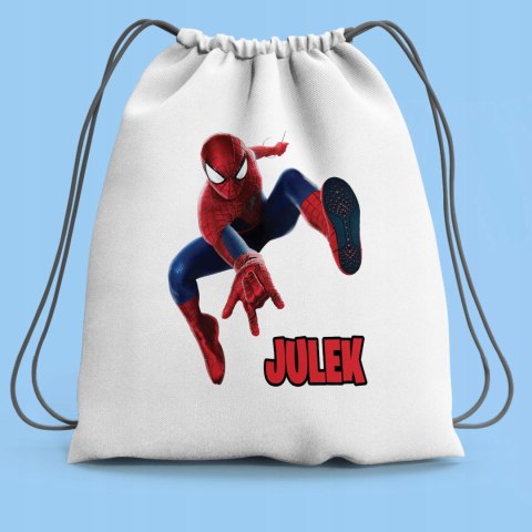 ZESTAW SZKOLNY KUBEK I PLECAK WOREK SPODERMAN P06 IMIĘ PIĘKNY!