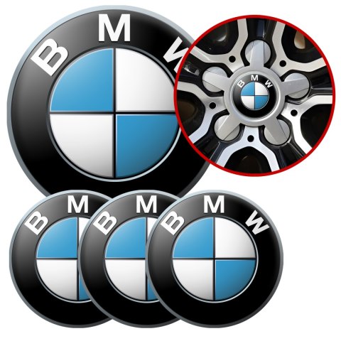 4 Emblematy Dekielki na Felgi Kołpaki Koła BMW KOMPLET TOP 56mm