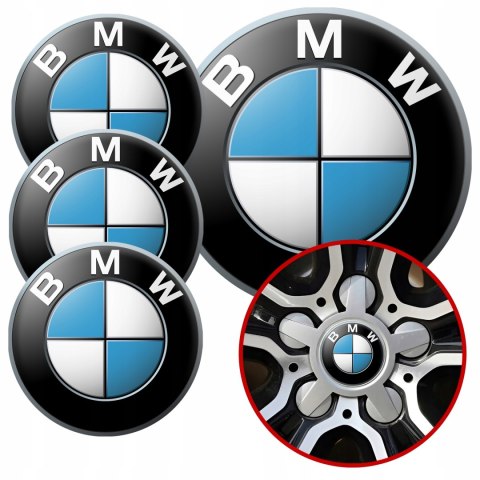 4 Emblematy Dekielki na Felgi Kołpaki Koła BMW KOMPLET TOP 56mm