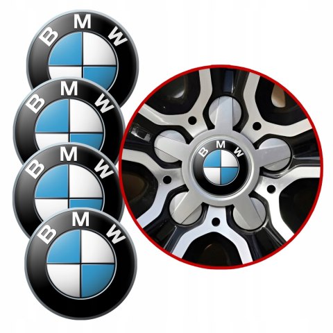 4 Emblematy Dekielki na Felgi Kołpaki Koła BMW KOMPLET TOP 56mm