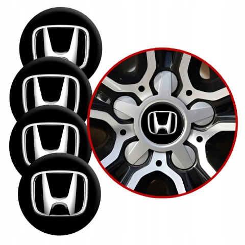 4 Emblematy Dekielki na Felgi Kołpaki Koła HONDA KOMPLET TOP 53mm