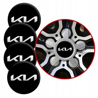 4 Emblematy Dekielki na Felgi Kołpaki Koła KIA KOMPLET TOP 60mm