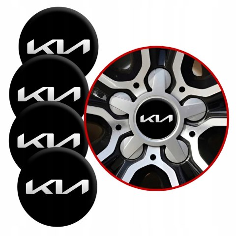 4 Emblematy Dekielki na Felgi Kołpaki Koła KIA KOMPLET TOP 60mm