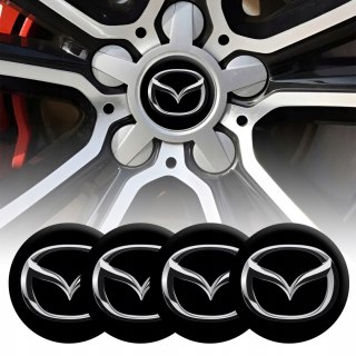 4 Emblematy Dekielki na Felgi Kołpaki Koła MAZDA KOMPLET TOP 53mm