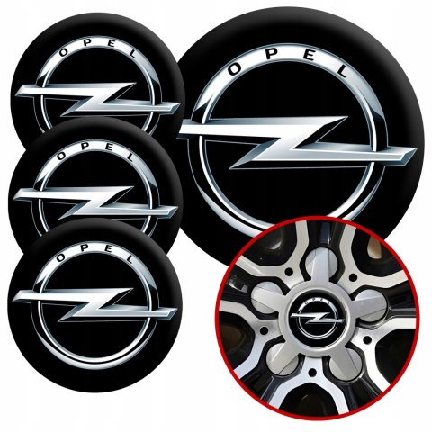 4 Emblematy Dekielki na Felgi Kołpaki Koła OPEL KOMPLET TOP 56mm