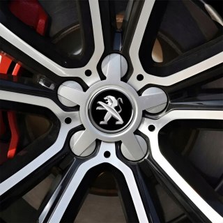 4 Emblematy Dekielki na Felgi Kołpaki Koła PEUGEOT KOMPLET TOP 53mm