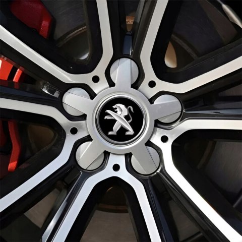 4 Emblematy Dekielki na Felgi Kołpaki Koła PEUGEOT KOMPLET TOP 60mm