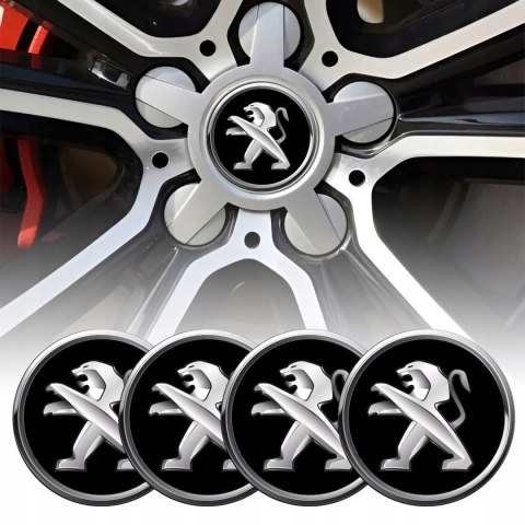 4 Emblematy Dekielki na Felgi Kołpaki Koła PEUGEOT KOMPLET TOP 60mm