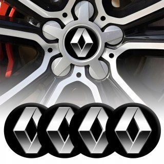 4 Emblematy Dekielki na Felgi Kołpaki Koła RENAULT KOMPLET TOP 60mm