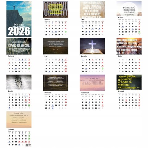 KALENDARZ CYTATY BIBLIJNE 13 ZDJĘĆ NA ŚCIANĘ A3 ŚWIĘTA NIEDZIELE HANDLOWE