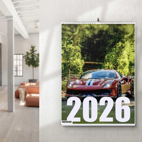 KALENDARZ FERARRI 13 ZDJĘĆ NA ŚCIANĘ A4 ŚWIĘTA NIEDZIELE HANDLOWE