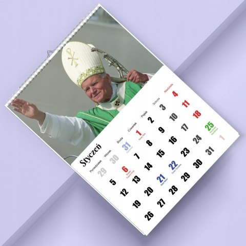 KALENDARZ JAN PĄWEŁ II 13 ZDJĘĆ NA ŚCIANĘ A3 ŚWIĘTA NIEDZIELE HANDLOWE