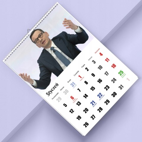 KALENDARZ MORAWIECKI 13 ZDJĘĆ NA ŚCIANĘ A3 ŚWIĘTA NIEDZIELE HANDLOWE