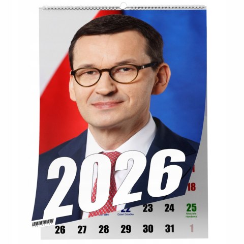 KALENDARZ MORAWIECKI 13 ZDJĘĆ NA ŚCIANĘ A4 ŚWIĘTA NIEDZIELE HANDLOWE