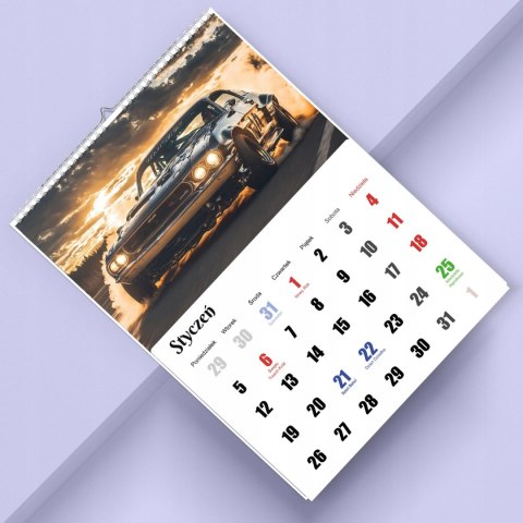 KALENDARZ MUSCLE CARS 13 ZDJĘĆ NA ŚCIANĘ A4 ŚWIĘTA NIEDZIELE HANDLOWE