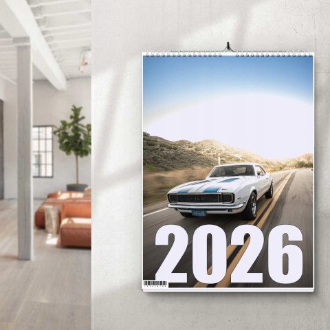 KALENDARZ MUSCLE CARS 13 ZDJĘĆ NA ŚCIANĘ A4 ŚWIĘTA NIEDZIELE HANDLOWE