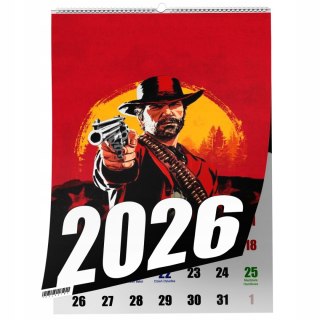 KALENDARZ RED READ REDEMPTION 13 ZDJĘĆ NA ŚCIANĘ A4 ŚWIĘTA NIEDZIELE HANDLO