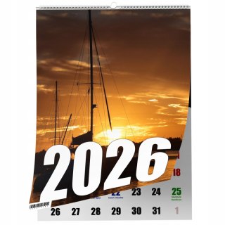 KALENDARZ SAILING 13 ZDJĘĆ NA ŚCIANĘ A3 ŚWIĘTA NIEDZIELE HANDLOWE