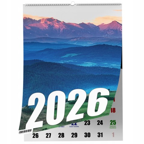 KALENDARZ TATRY 13 ZDJĘĆ NA ŚCIANĘ A3 ŚWIĘTA NIEDZIELE HANDLOWE