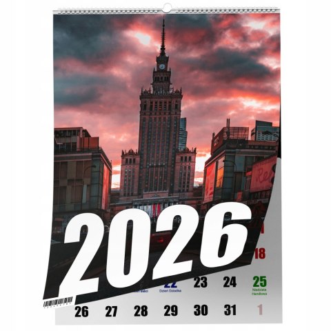 KALENDARZ WARSZAWA 13 ZDJĘĆ NA ŚCIANĘ A4 ŚWIĘTA NIEDZIELE HANDLOWE