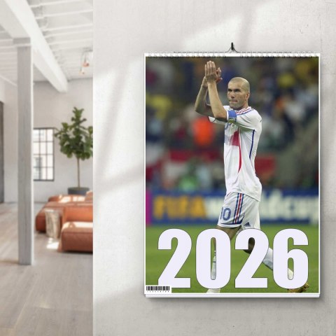 KALENDARZ ZINEDIN ZIDAN 13 ZDJĘĆ NA ŚCIANĘ A4 ŚWIĘTA NIEDZIELE HANDLOWE