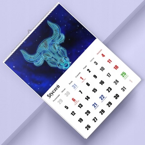 KALENDARZ ZODIAKARA 13 ZDJĘĆ NA ŚCIANĘ A3 ŚWIĘTA NIEDZIELE HANDLOWE