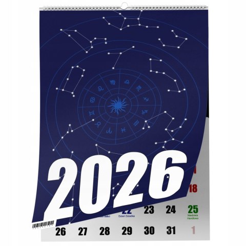 KALENDARZ ZODIAKARA 13 ZDJĘĆ NA ŚCIANĘ A4 ŚWIĘTA NIEDZIELE HANDLOWE