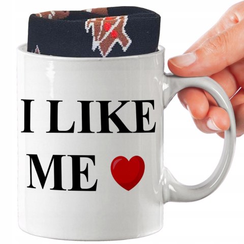 ŚWIĄTECZNY KUBEK I SKARPETKI ZESTAW NA PREZENT WZÓR I LIKE ME