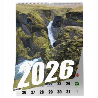 KALENDARZ ISLANDIA 13 ZDJĘĆ NA ŚCIANĘ A3 ŚWIĘTA NIEDZIELE HANDLOWE