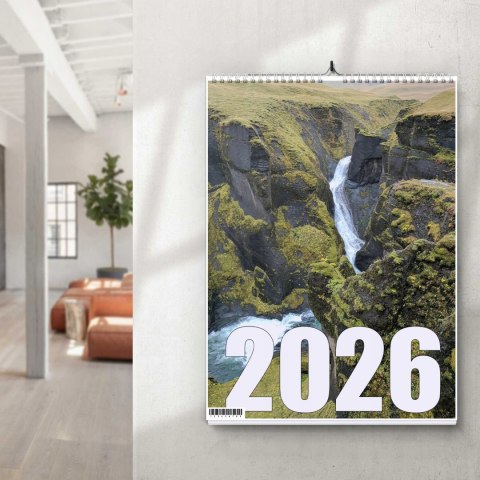 KALENDARZ ISLANDIA 13 ZDJĘĆ NA ŚCIANĘ A3 ŚWIĘTA NIEDZIELE HANDLOWE