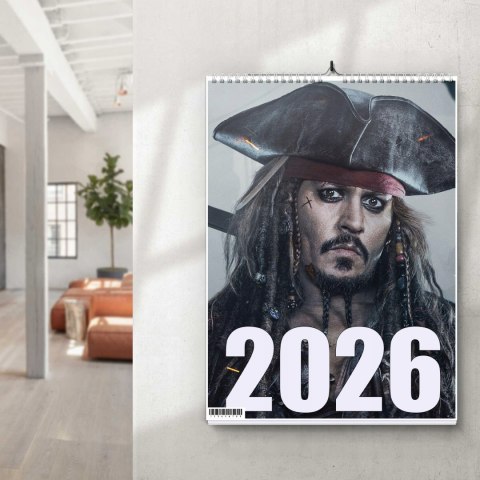 KALENDARZ JONNY DEEP 13 ZDJĘĆ NA ŚCIANĘ A3 ŚWIĘTA NIEDZIELE HANDLOWE