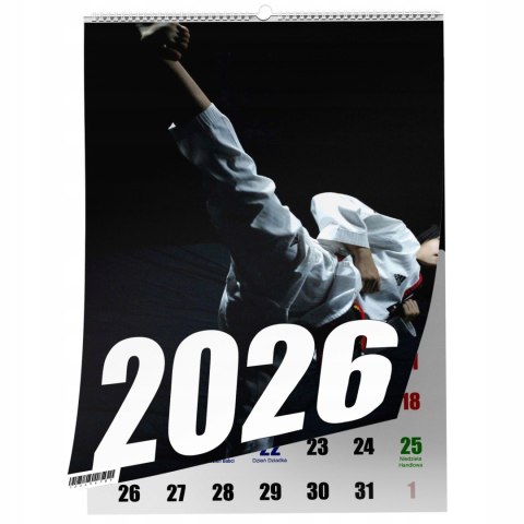 KALENDARZ KARATE 13 ZDJĘĆ NA ŚCIANĘ A3 ŚWIĘTA NIEDZIELE HANDLOWE