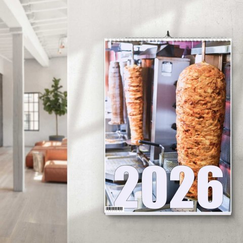 KALENDARZ KEBAB 13 ZDJĘĆ NA ŚCIANĘ A4 ŚWIĘTA NIEDZIELE HANDLOWE