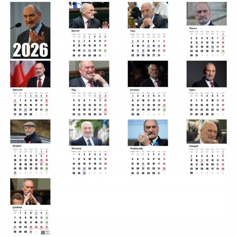 KALENDARZ MACIEREWICZ 13 ZDJĘĆ NA ŚCIANĘ A4 ŚWIĘTA NIEDZIELE HANDLOWE